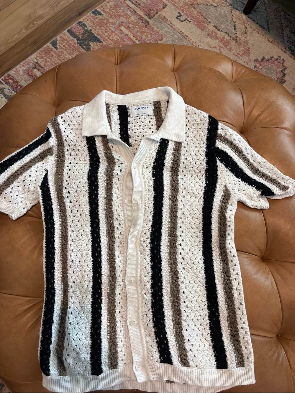 Men’s crochet button down.